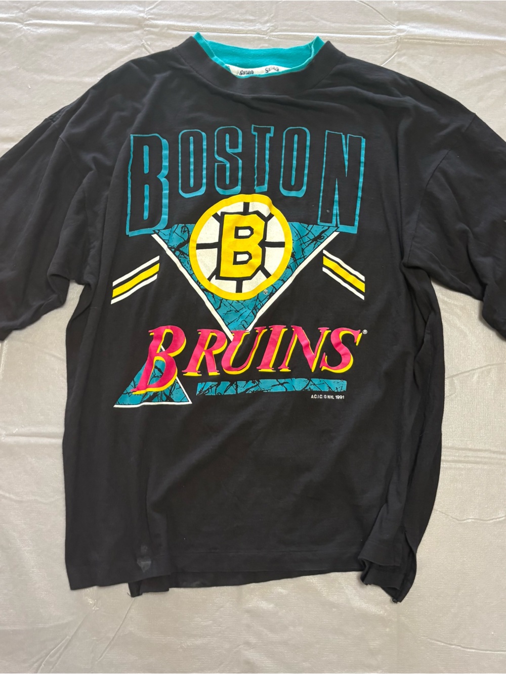 Vintage 1991 Boston Bruins Software Athletic NHL Tee
